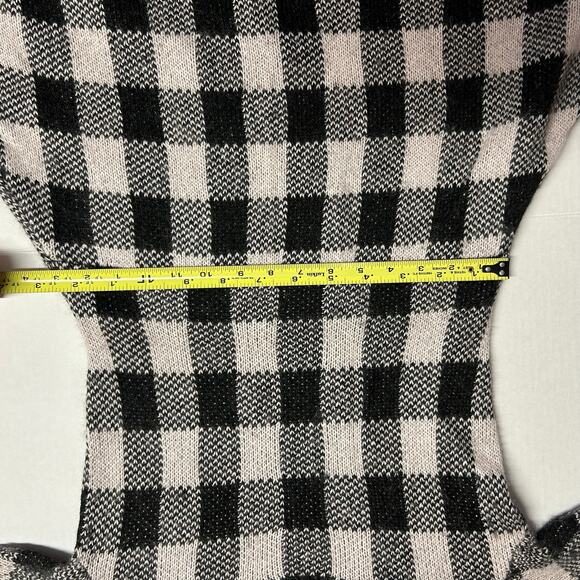 For Love and Lemons Knit Sweater Dress Size Small Black Plaid - Picture 9 of 9